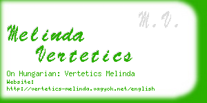 melinda vertetics business card